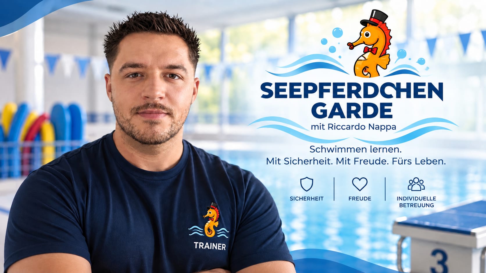 Riccardo Nappa, Trainer der Seepferdchen-Garde – Schwimmen lernen. Mit Sicherheit. Mit Freude. Fürs Leben.